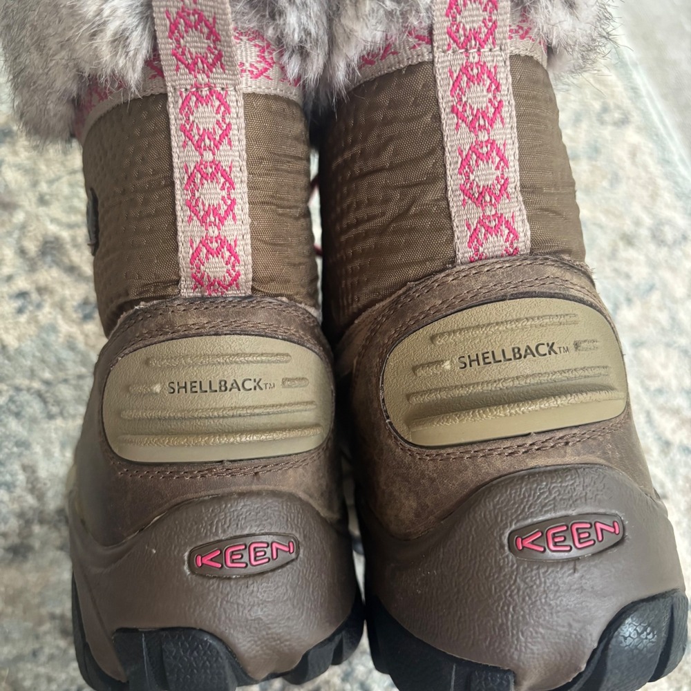 Keen Waterproof Winter Boots Brown Leather Faux Fur Insulated Women's 10 - Picture 9 of 9